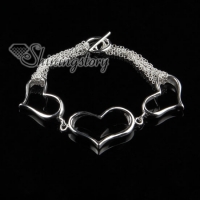 925 sterling silver filled brass tassel heart love toggle bracelets