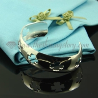 925 sterling silver plated flower cuff bangles bracelets jewelry