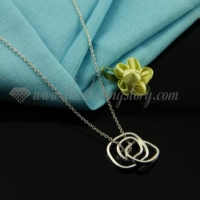 925 sterling silver plated interlock pendant necklaces jewelry