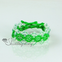 adjustable friendship drawstring wrap bracelets crystal beads crystal beaded macrame bracelet jewelry