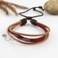 adjustable triple leather bracelets for men and women