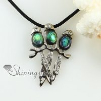 animal owl bird panda lizard rainbow abalone sea shell mother of pearl rhinestone pendants for necklaces