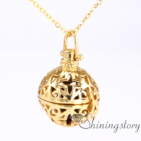 ball engraved locket essential oils and aromatherapy mom locket necklace oil diffuser necklace diy metal volcanic stone openwork necklaces