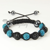 black alternating macrame disco ball pave beads bracelets
