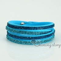 bling bling crystal rhinestone double layer wrap slake bracelets multi color