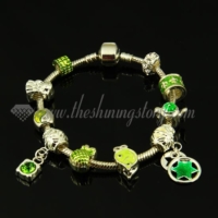 charms bracelets with european enamel big hole beads