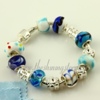 charms bracelets with lampwork glass large hole beads