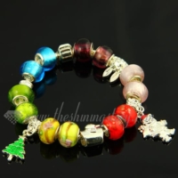 christmas charms bracelets with european murano glass beads