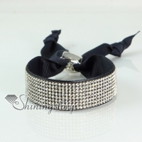 crystal rhinestone adjustable snap wrap slake bracelets