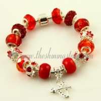 european charm bracelets with lampwork glass crystal beads