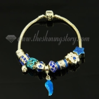 european charms bracelets with enamel big hole beads