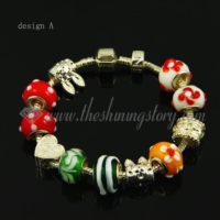 european charms bracelets with lampwork glass large hole beads