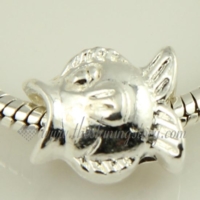 fish silver plated european large hole charms fit for bracelets