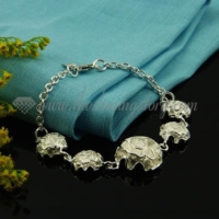 flower rose 925 sterling silver plated bracelets jewelry