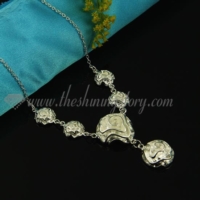 flower rose 925 sterling silver plated necklaces jewelry