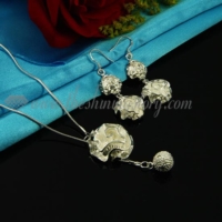 flower rose toggle necklaces and earrings jewelry sets