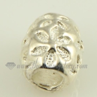 flower silver plated european big hole charms fit for bracelets