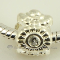 flower silver plated european style charms fit for bracelets