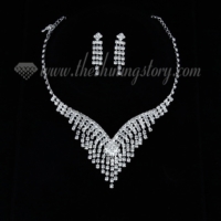 formal wedding bridal rhinestone chandelier necklaces and earrings