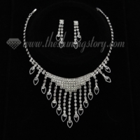 formal wedding bridal rhinestone tassel necklaces and earrings