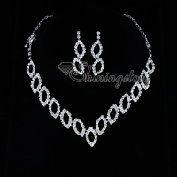 formal wedding bridesmaid prom rhinestone necklaces and earrings
