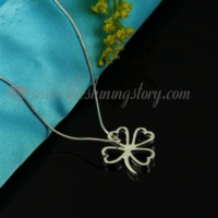 four clover pendant 925 sterling silver plated necklaces jewelry