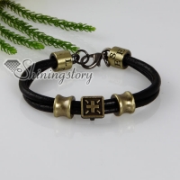 genuine leather charms bracelets unisex