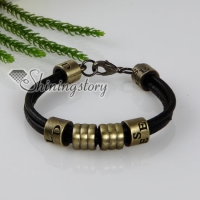 genuine leather charms letter bracelets unisex