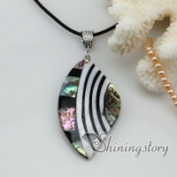 hat shape patchwork seawater rainbow abalone shell mother of pearl necklaces pendants jewelry