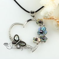 heart butterfly flower penguin oyster rainbow abalone sea shell freshwater pearl pendant necklace