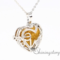 heart openwork metal volcanic stone gold heart locket oil necklace diffuser pendant locket diffuser jewelry supplies necklaces