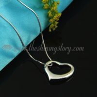 heart pendant 925 sterling silver plated necklaces jewelry