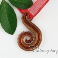 lampwork murano glass glitter swirled stripe with lines necklaces music note pendants