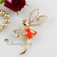 little fairy rhinestone scarf brooch pin jewelry