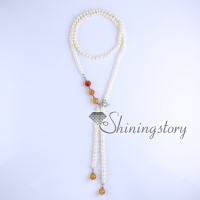 long pearl necklace freshwater pearl toggle necklace with semi precious stone wholesale boho chic jewelry wholesale bohemian jewelry