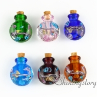 miniature glass bottles urn charms jewelry for cremation ashes locket