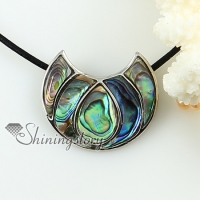 moon rainbow abalone sea shell mother of pearl pendant necklace