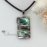 oblong patchwork sea water rainbow abalone white black pink oyster shell mother of pearl necklaces pendants