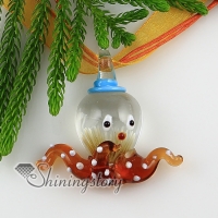 octopus with flowers inside itailian lampwork murano glass necklaces pendants