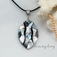 olive patchwork seawater white black oyster shell rainbow abalone mother of pearl necklaces pendants