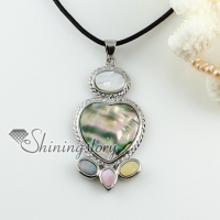 ova heart sea water white pink rainbow abalone oyster shell mother of pearl necklace pendants