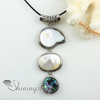 oval round white pink yellow rainbow abalone oyster sea shell mother of pearl pendant necklace