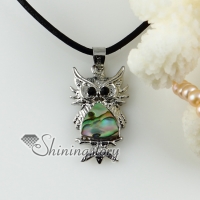 owl peacock rainbow abalone shell rhinestone necklaces pendants