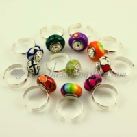 polymer clay large hole beads free size finger rings jewelry