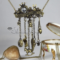 rabbit horse antique long chain pendants necklaces