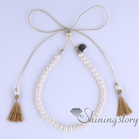 real pearl necklace white pearl necklace with tassel bohemian jewelry boho wholesale jewelry