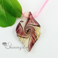 rhombus swirled pattern glitter handmade murano glass necklaces pendants