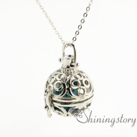 round openwork aromatherapy necklace diffuser lockets wholesale jewelry scents diffuser pendant necklaces metal volcanic stone