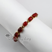 round semi precious stone natural agate tiger's-eye charm bracelets jewelry