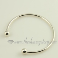 silver plated bangles bracelets fit for charms beads